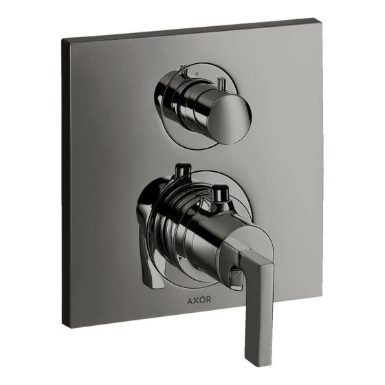 Hansgrohe AXOR Citterio Thermostat Unterputz, 29l/min, Ab- und Umstellventil, Hebelgriff, Polished Black Chrome