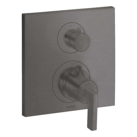 Hansgrohe AXOR Citterio Thermostat Unterputz, 29l/min, Ab- und Umstellventil, Hebelgriff, Brushed Black Chrome