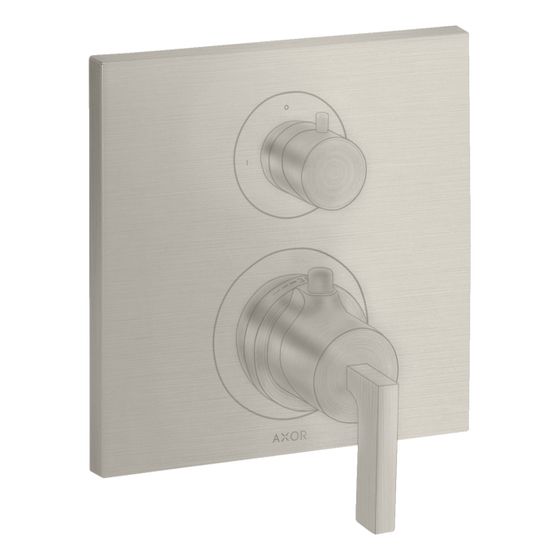 Hansgrohe AXOR Citterio Thermostat Unterputz, 29l/min, Ab- und Umstellventil, Hebelgriff, Edelstahl Optic
