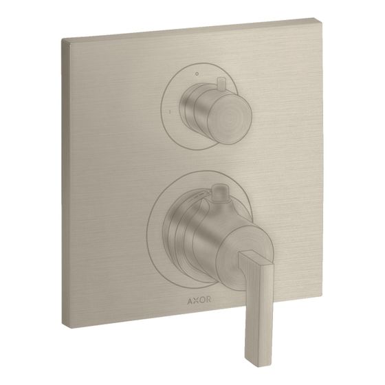 Hansgrohe AXOR Citterio Thermostat Unterputz, 29l/min, Ab- und Umstellventil, Hebelgriff, Brushed Nickel