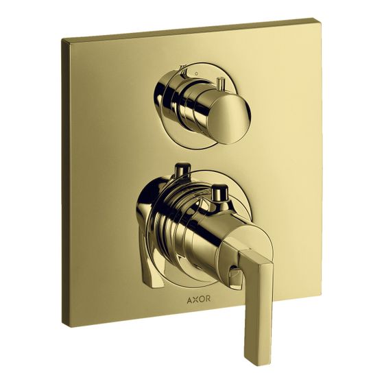Hansgrohe AXOR Citterio Thermostat Unterputz, 29l/min, Ab- und Umstellventil, Hebelgriff, Polished Gold Optic