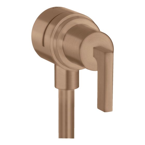 Hansgrohe AXOR Citterio Wandanschluss Stop, Rückflussverhinderer, Absperrventil, Hebelgriff, Brushed Red Gold