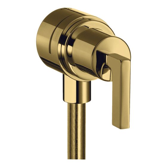 Hansgrohe AXOR Citterio Wandanschluss Stop, Rückflussverhinderer, Absperrventil, Hebelgriff, Polished Gold Optic