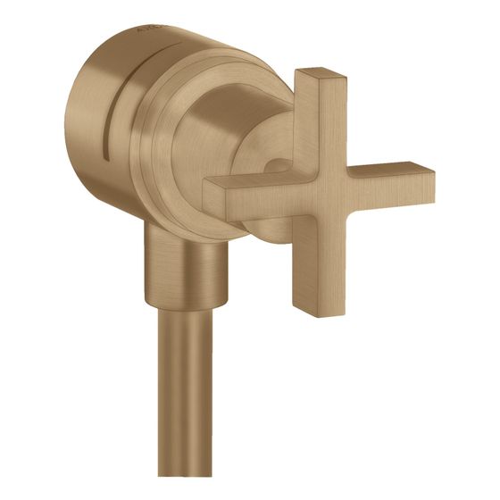 Hansgrohe AXOR Citterio Wandanschluss Stop, Rückflussverhinderer, Absperrventil, Kreuzgriff, Brushed Bronze