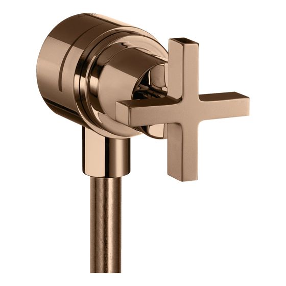 Hansgrohe AXOR Citterio Wandanschluss Stop, Rückflussverhinderer, Absperrventil, Kreuzgriff, Polished Red Gold