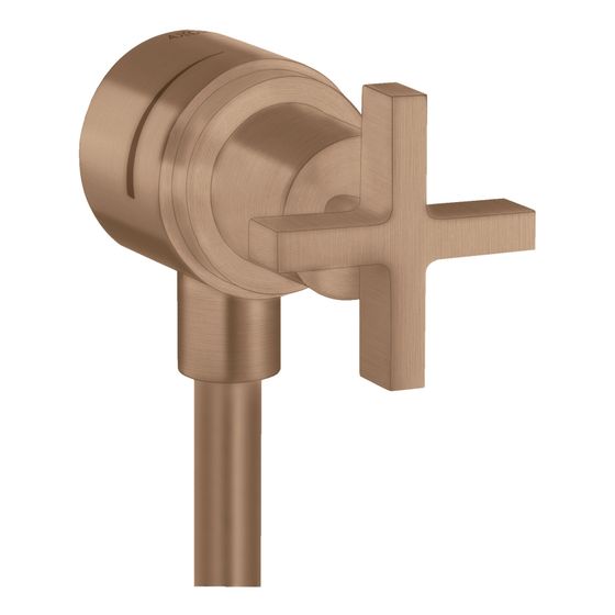 Hansgrohe AXOR Citterio Wandanschluss Stop, Rückflussverhinderer, Absperrventil, Kreuzgriff, Brushed Red Gold