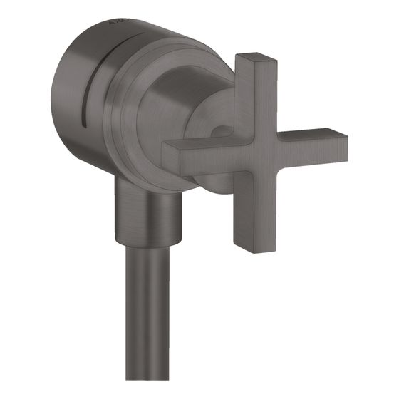 Hansgrohe AXOR Citterio Wandanschluss Stop, Rückflussverhinderer, Absperrventil, Kreuzgriff, Brushed Black Chrome
