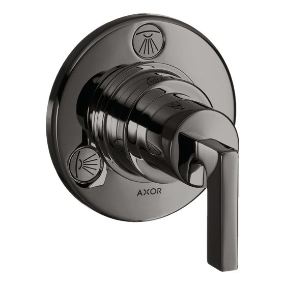 Hansgrohe AXOR Citterio Ab- und Umstellventil Trio, Quattro Unterputz DN 20, Hebelgriff, Polished Black Chrome