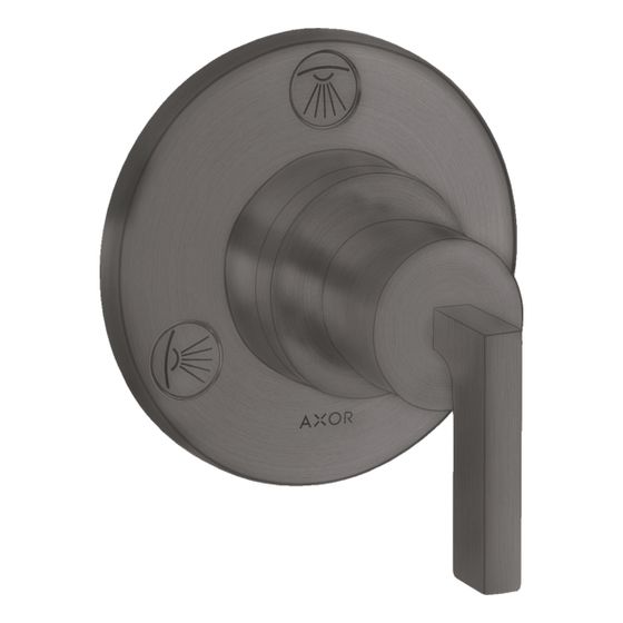Hansgrohe AXOR Citterio Ab- und Umstellventil Trio, Quattro Unterputz DN 20, Hebelgriff, Brushed Black Chrome