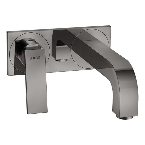 Hansgrohe AXOR Citterio Einhebel-Waschtischmischer UP 5l/min für Wandm., Hebelgriff, Ausl. 220mm Platte, Polished Black Chrome