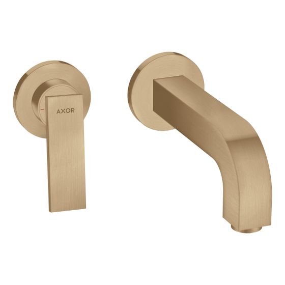 Hansgrohe AXOR Citterio Einhebel-Waschtischmischer UP, 5l/min, für Wandm., Hebelgriff, Auslauf 220mm, Rosetten, Brushed Bronze