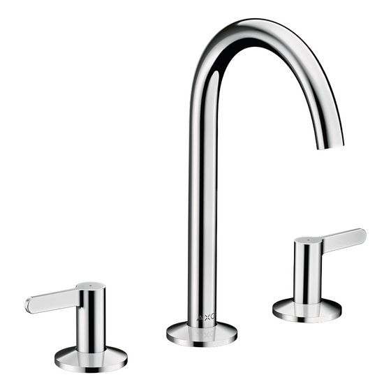 Hansgrohe AXOR One 3-Loch Waschtischarmatur 170mm, 5l/min, Hebelgriff, Push-Open Ablaufgarnitur, Chrom