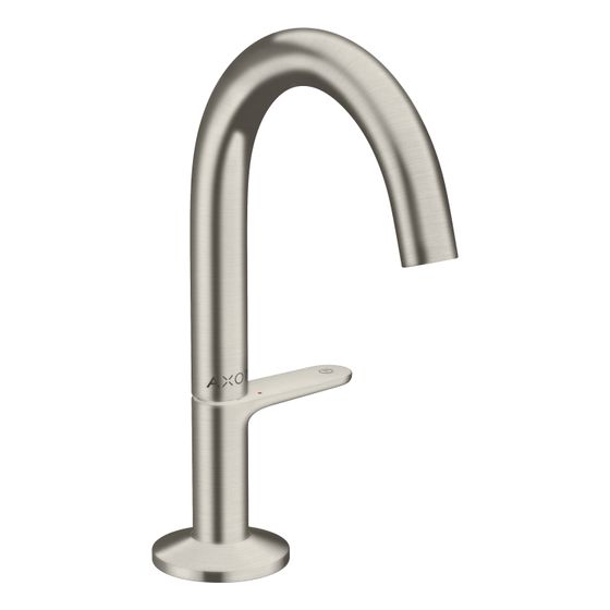 Hansgrohe AXOR One Waschtischmischer Select 140mm, 5l/min, Push-Open Ablaufgarnitur, Edelstahl Optic