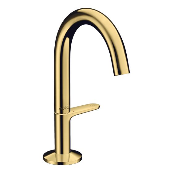 Hansgrohe AXOR One Waschtischmischer Select 140mm, 5l/min, Push-Open Ablaufgarnitur, Polished Gold Optic