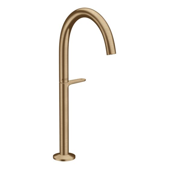 Hansgrohe AXOR One Waschtischmischer Select 260 für Aufsatzwaschtische, Push-Open Ablaufgarnitur, Brushed Bronze
