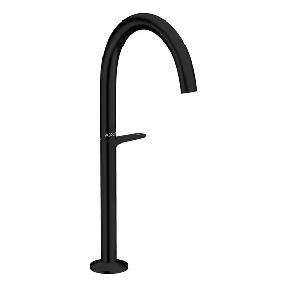 Hansgrohe AXOR One Waschtischmischer Select 260 für Aufsatzwaschtische, Push-Open Ablaufgarnitur, Mattschwarz