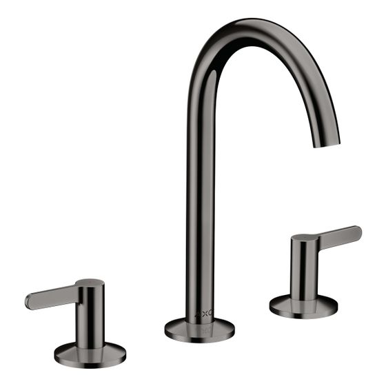 Hansgrohe AXOR One 3-Loch Waschtischarmatur 170mm, 5l/min, Hebelgriff, Push-Open Ablaufgarnitur, Polished Black Chrome