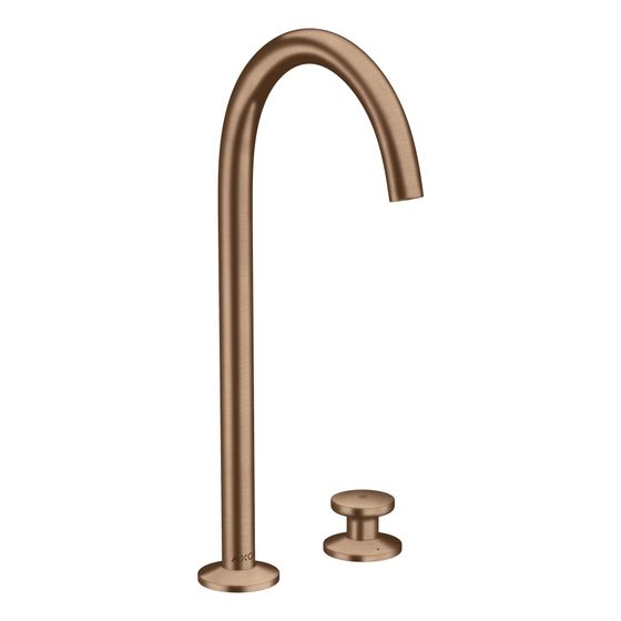 Hansgrohe AXOR One 2-Loch Waschtischmischer Select 260mm, 5l/min, Push-Open Ablaufgarnitur, Brushed Red Gold