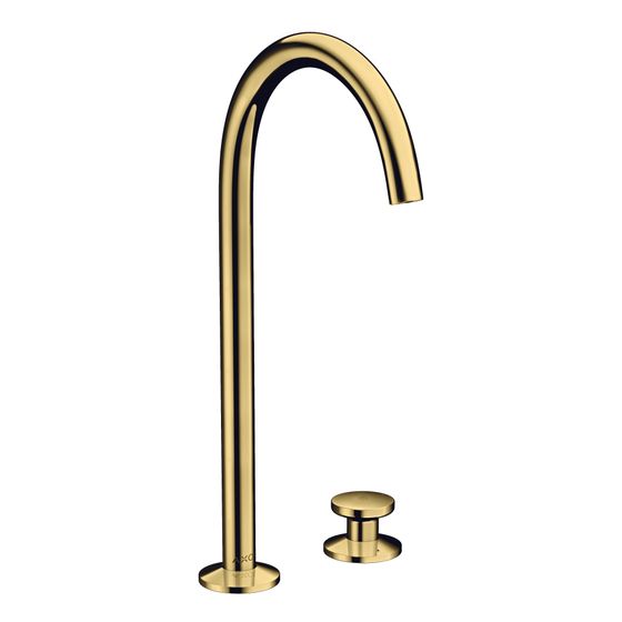 Hansgrohe AXOR One 2-Loch Waschtischmischer Select 260mm, 5l/min, Push-Open Ablaufgarnitur, Polished Gold Optic