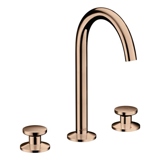 Hansgrohe AXOR One 3-Loch Waschtischarmatur Select 170mm, 5l/min, Push-Open Ablaufgarnitur, Polished Red Gold