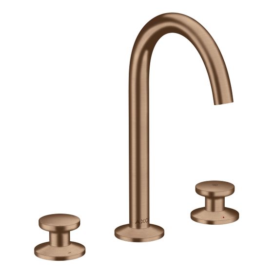 Hansgrohe AXOR One 3-Loch Waschtischarmatur Select 170mm, 5l/min, Push-Open Ablaufgarnitur, Brushed Red Gold