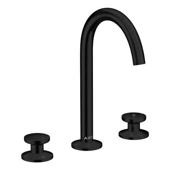 Hansgrohe AXOR One 3-Loch Waschtischarmatur Select 170mm, 5l/min, Push-Open Ablaufgarnitur, Mattschwarz