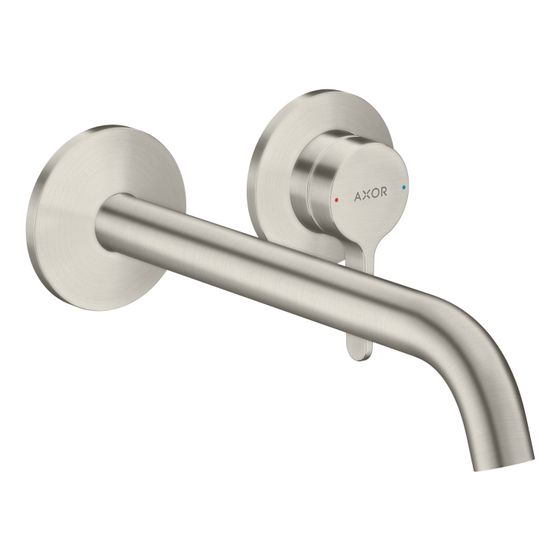 Hansgrohe AXOR One Einhebel-Waschtischmischer Unterputz, 5l/min, für Wandmontage, Hebelgriff, Auslauf 220mm, Edelstahl Optic