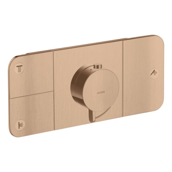 Hansgrohe AXOR One Thermostatmodul Unterputz, 30l/min, für 3 Verbraucher, Brushed Red Gold
