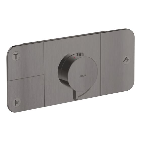 Hansgrohe AXOR One Thermostatmodul Unterputz, 30l/min, für 3 Verbraucher, Brushed Black Chrome