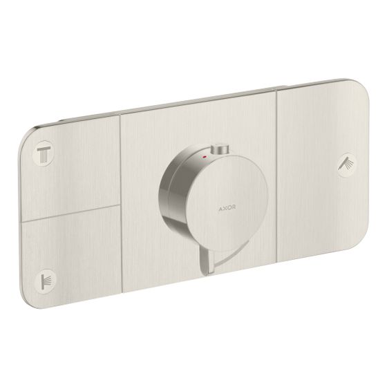 Hansgrohe AXOR One Thermostatmodul Unterputz, 30l/min, für 3 Verbraucher, Edelstahl Optic