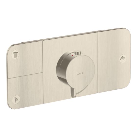 Hansgrohe AXOR One Thermostatmodul Unterputz, 30l/min, für 3 Verbraucher, Brushed Nickel