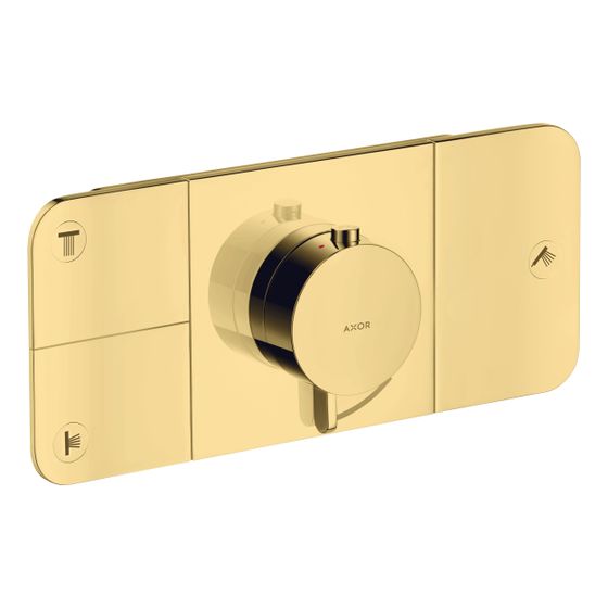 Hansgrohe AXOR One Thermostatmodul Unterputz, 30l/min, für 3 Verbraucher, Polished Gold Optic
