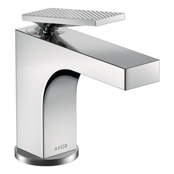 Hansgrohe AXOR Citterio Einhebel-Waschtischmischer 90mm, 5l/min, Hebel-Grifffür HWB, Zugstangen-Ablaufg., Rautenschliff, Chrom