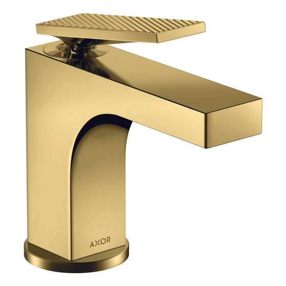 Hansgrohe AXOR Citterio Einhebel-Waschtischmischer 90mm 5l/min Hebel-Grifffür HWB, Zug-Abl., Rautenschliff, Polished Gold Optic