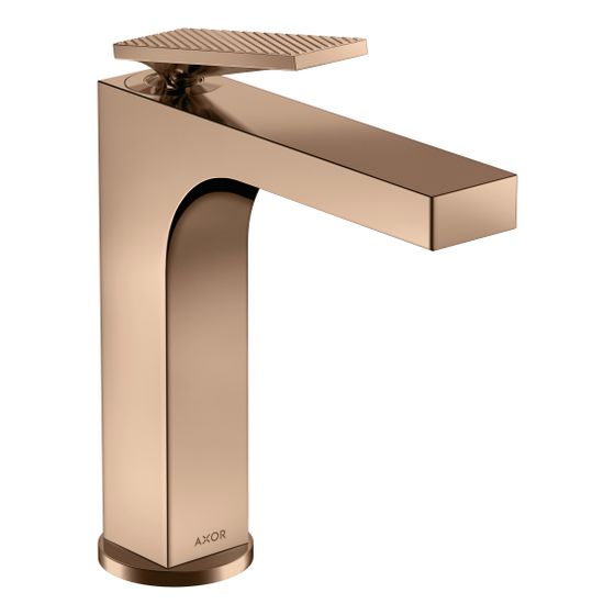 Hansgrohe AXOR Citterio Einhebel-Waschtischmischer 160mm, 5l/min, Hebelgriff, Ablaufgarnitur, Rautenschliff, Polished Red Gold