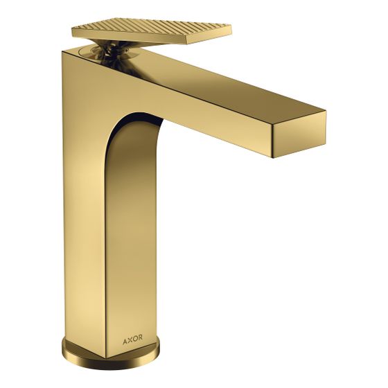 Hansgrohe AXOR Citterio Einhebel-Waschtischmischer 160mm, 5l/min, Hebelgriff, Zug-Abl., Rautenschliff, Polished Gold Optic