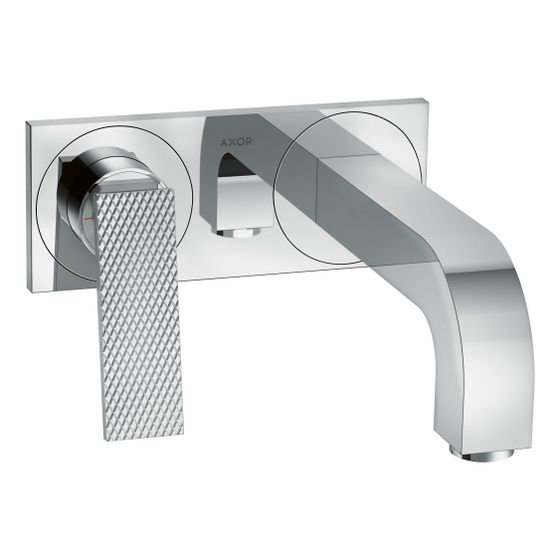 Hansgrohe AXOR Citterio Einhebel-Waschtischmischer UP 5l/min für Wandm., Hebelgriff, Ausl. 220mm Platte, Rautenschliff, Chrom