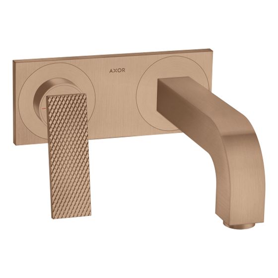Hansgrohe AXOR Citterio Einhebel-Waschtischmischer UP 5l/min Wand, Hebel, Ausl. 220mm Platte, Rautenschliff, Brushed Red Gold