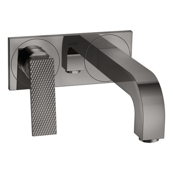 Hansgrohe AXOR Citterio Einhebel-Waschtischmischer UP 5l/min Wand, Hebel, Ausl. 220mm Platte, Rauten., Polished Black Chrome