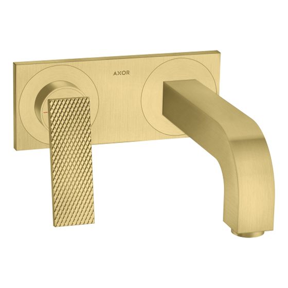 Hansgrohe AXOR Citterio Einhebel-Waschtischmischer UP 5l/min Wand, Hebel, Ausl. 220mm Platte, Rautenschliff, Brushed Brass