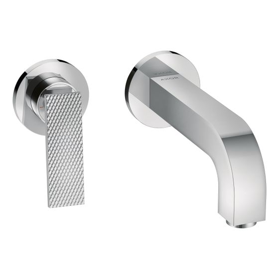 Hansgrohe AXOR Citterio Einhebel-Waschtischmischer UP 5l/min für Wandm., Hebelgriff, Ausl. 220mm Rosetten, Rautenschliff, Chrom