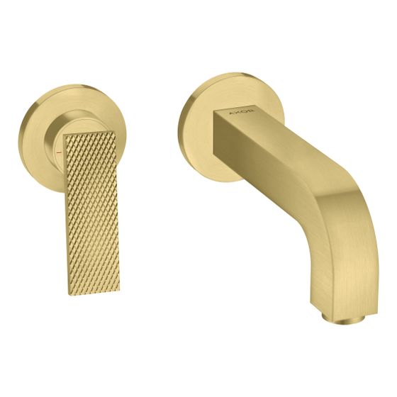 Hansgrohe AXOR Citterio Einhebel-Waschtischmischer UP 5l/min Wand, Hebel, Ausl. 220mm Rosetten, Rautenschliff, Brushed Brass