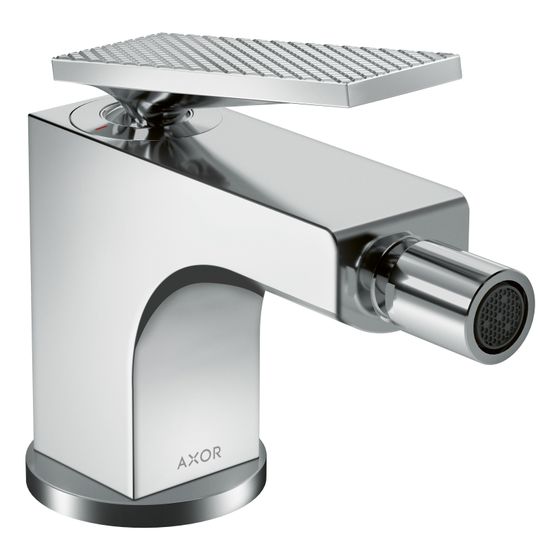 Hansgrohe AXOR Citterio Einhebel-Bidetmischer, 7,2l/min, Hebelgriff, Zugstangen-Ablaufgarnitur, Rautenschliff, Chrom