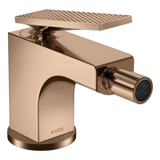 Hansgrohe AXOR Citterio Einhebel-Bidetmischer, 7,2l/min, Hebelgriff, Zugstangen-Ablaufgarnitur, Rautenschliff, Polished Red Gold