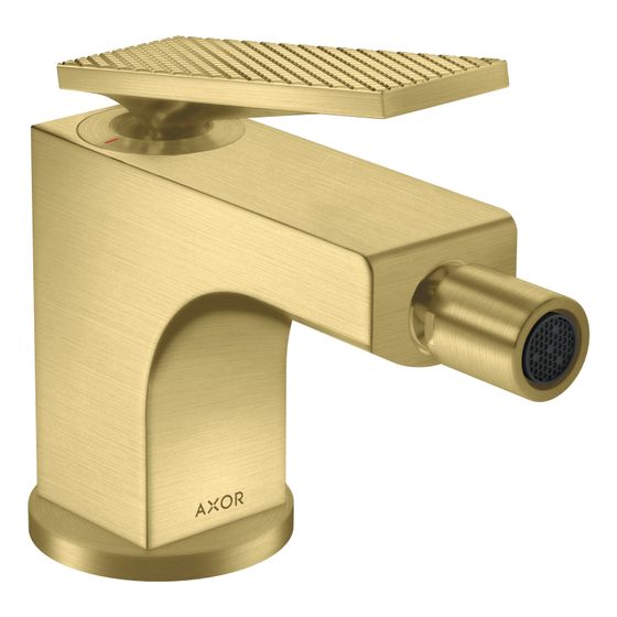 Hansgrohe AXOR Citterio Einhebel-Bidetmischer, 7,2l/min, Hebelgriff, Zugstangen-Ablaufgarnitur, Rautenschliff, Brushed Brass