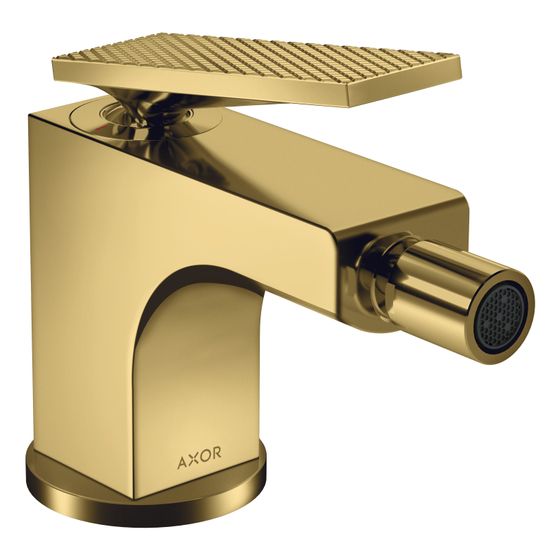 Hansgrohe AXOR Citterio Einhebel-Bidetmischer, 7,2l/min, Hebelgriff, Zugstangen-Ablaufg., Rautenschliff, Polished Gold Optic