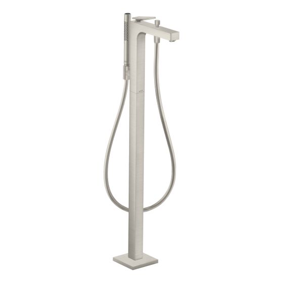 Hansgrohe AXOR Citterio Einhebel-Wannenmischer, 20l/min, bodenstehend, Hebelgriff, Rautenschliff, Edelstahl Optic