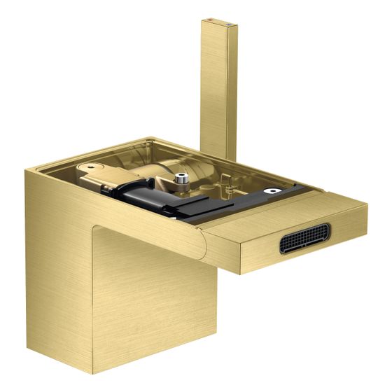 Hansgrohe AXOR MyEdition Einhebel-Bidetmischer, 5l/min, Push-Open Ablaufgarnitur ohne Platte, Brushed Brass