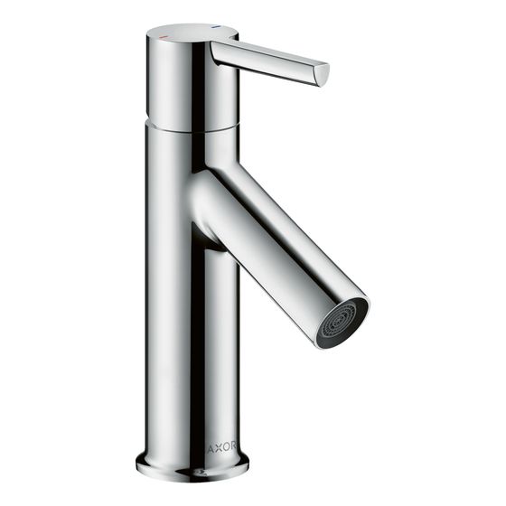 Hansgrohe AXOR Starck Einhebel-Waschtischmischer 80mm, 5l/min, Hebel-Grifffür HWB, Zugstangen-Ablaufgarnitur, Chrom