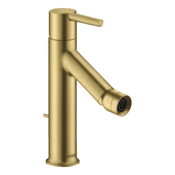 Hansgrohe AXOR Starck Einhebel-Bidetmischer, 7,5l/min, Hebelgriff, Zugstangen-Ablaufgarnitur, Brushed Brass